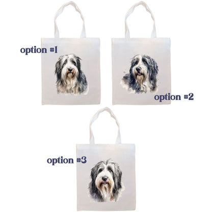 Bolsa de lona con cremallera, asas y bolsillo interior, "Bearded Collie"