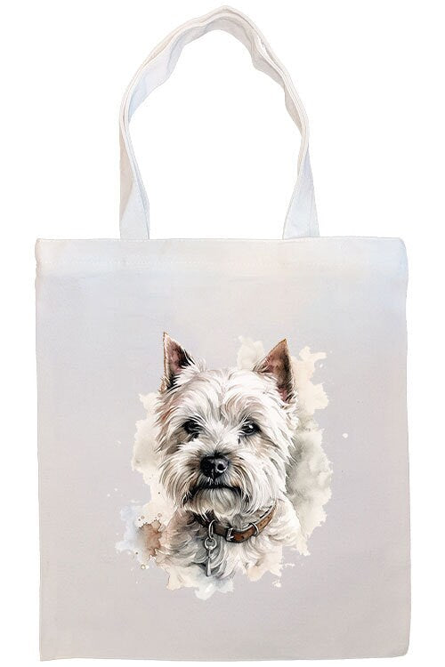 Bolsa de lona con cremallera, asas y bolsillo interior, "Westie"