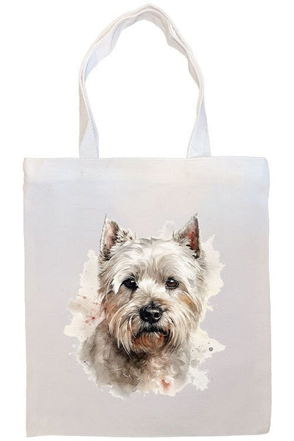 Bolsa de lona con cremallera, asas y bolsillo interior, "Westie"