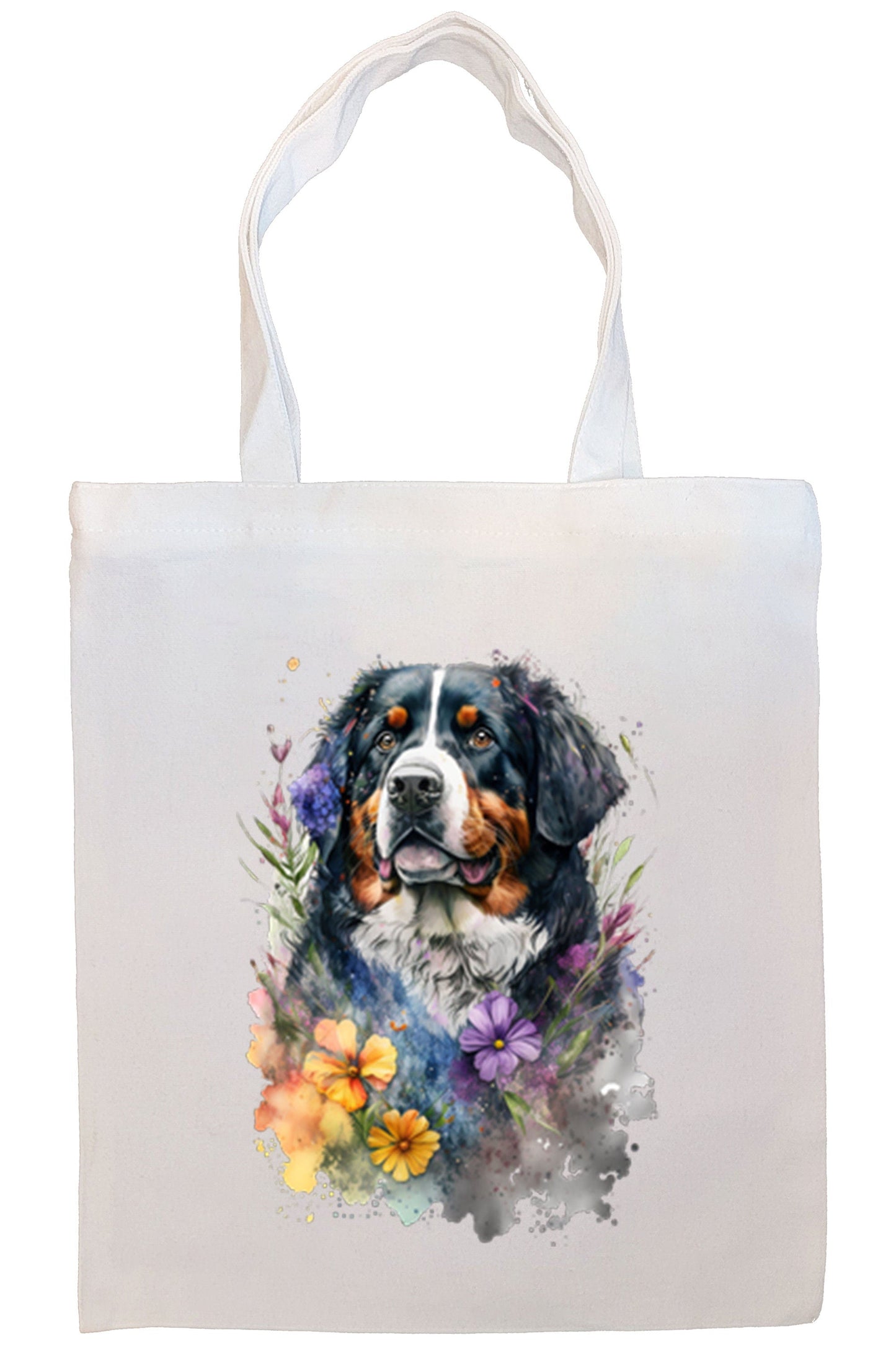 Bolsa de lona con cremallera, asas y bolsillo interior, "Bernese Mountain Dog"