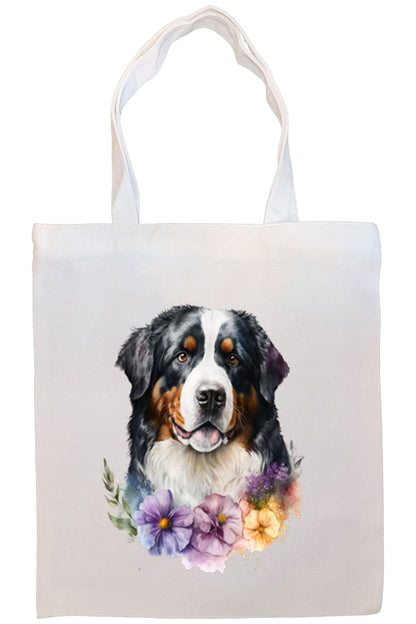 Bolsa de lona con cremallera, asas y bolsillo interior, "Bernese Mountain Dog"