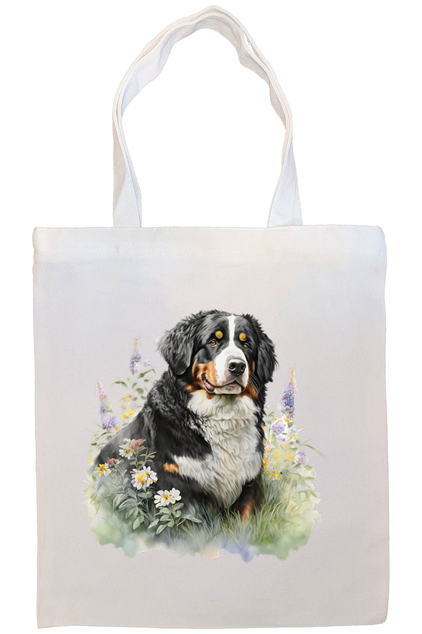 Bolsa de lona con cremallera, asas y bolsillo interior, "Bernese Mountain Dog"