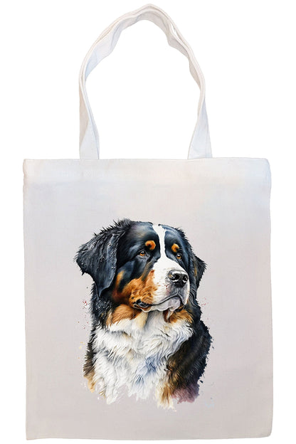 Bolsa de lona con cremallera, asas y bolsillo interior, "Bernese Mountain Dog"