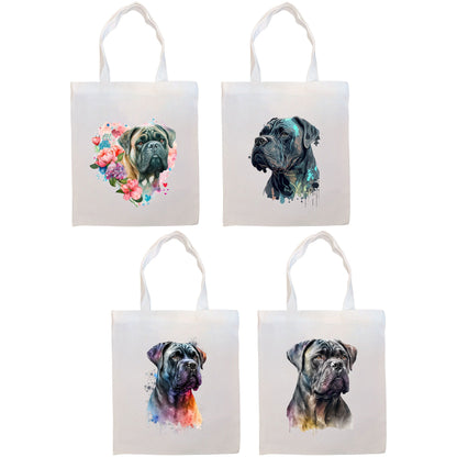 Bolso de lona con cremallera, asas y bolsillo interior, "Cane Corso"