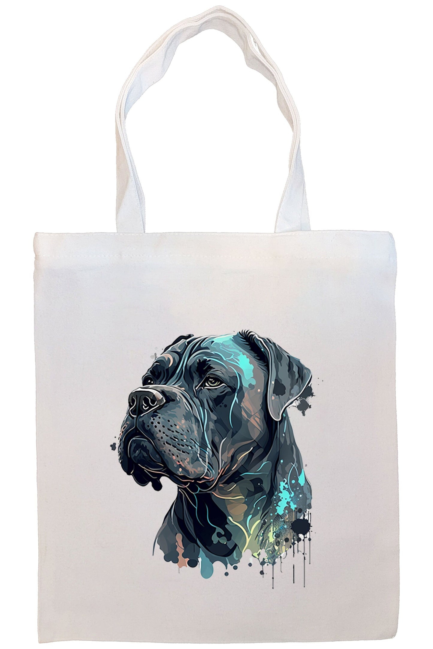 Bolso de lona con cremallera, asas y bolsillo interior, "Cane Corso"