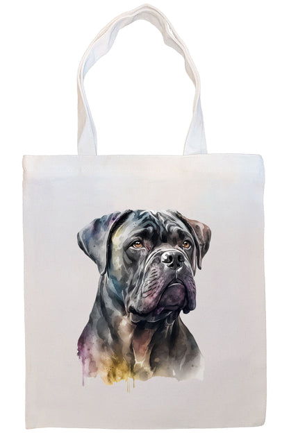 Bolso de lona con cremallera, asas y bolsillo interior, "Cane Corso"