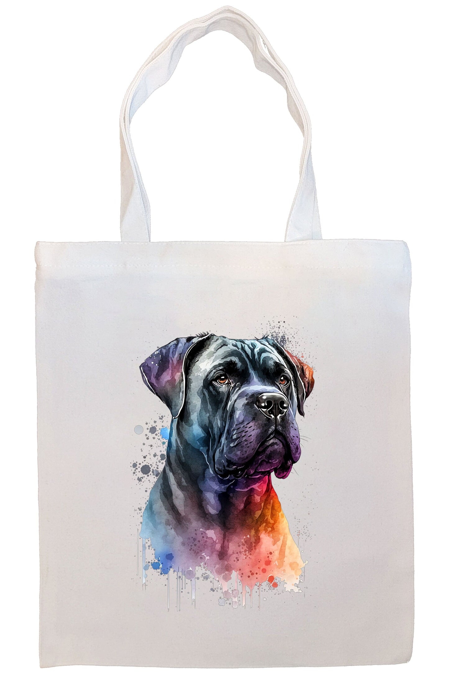 Bolso de lona con cremallera, asas y bolsillo interior, "Cane Corso"