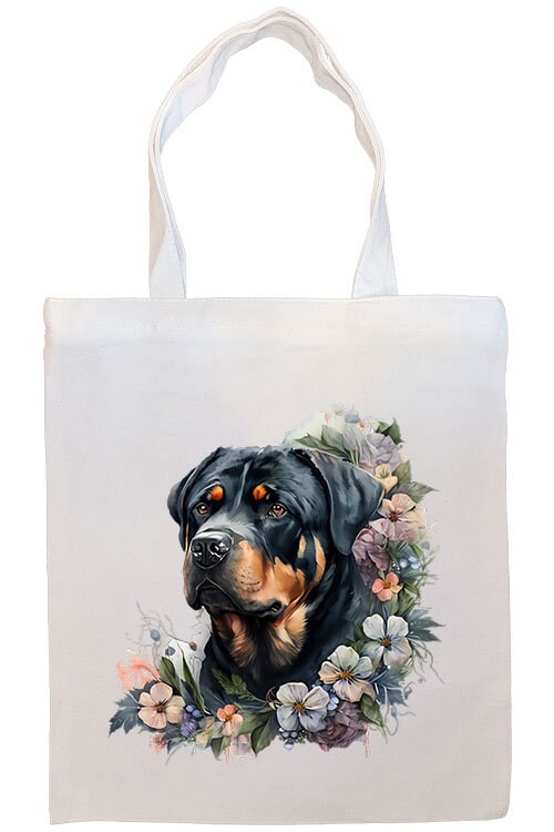 Bolsa de lona con cremallera, asas y bolsillo interior, "Rottweiler"