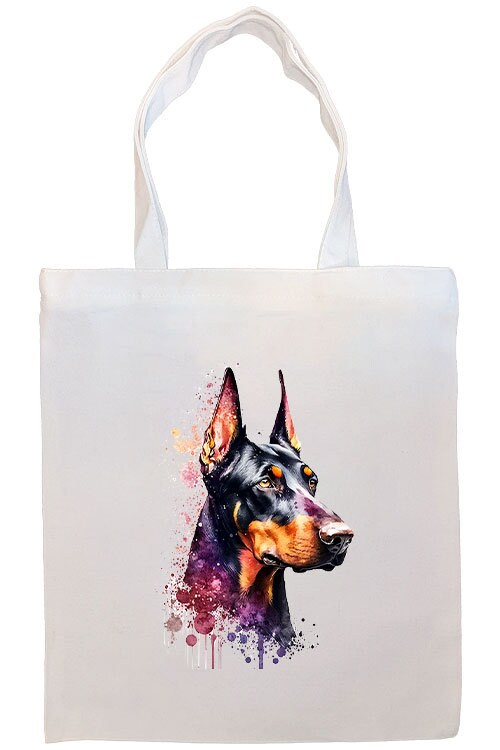 Bolso de lona con cremallera, asas y bolsillo interior, "Doberman"