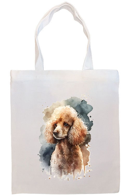 Bolsa de lona con cremallera, asas y bolsillo interior, "Caniche"