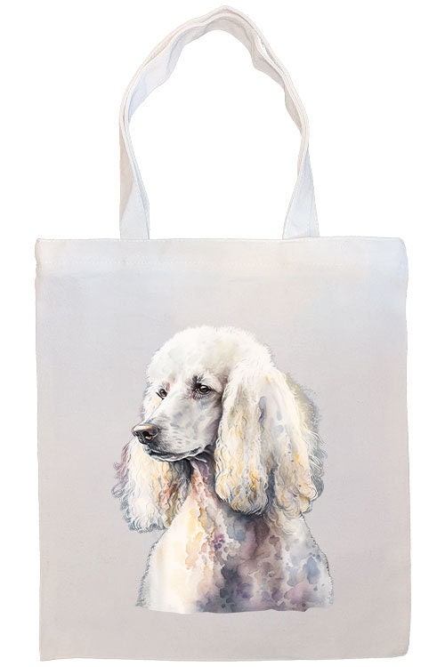 Bolsa de lona con cremallera, asas y bolsillo interior, "Caniche"