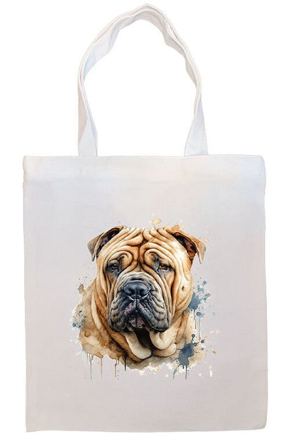 Bolsa de lona con cremallera, asas y bolsillo interior, "Shar-Pei"