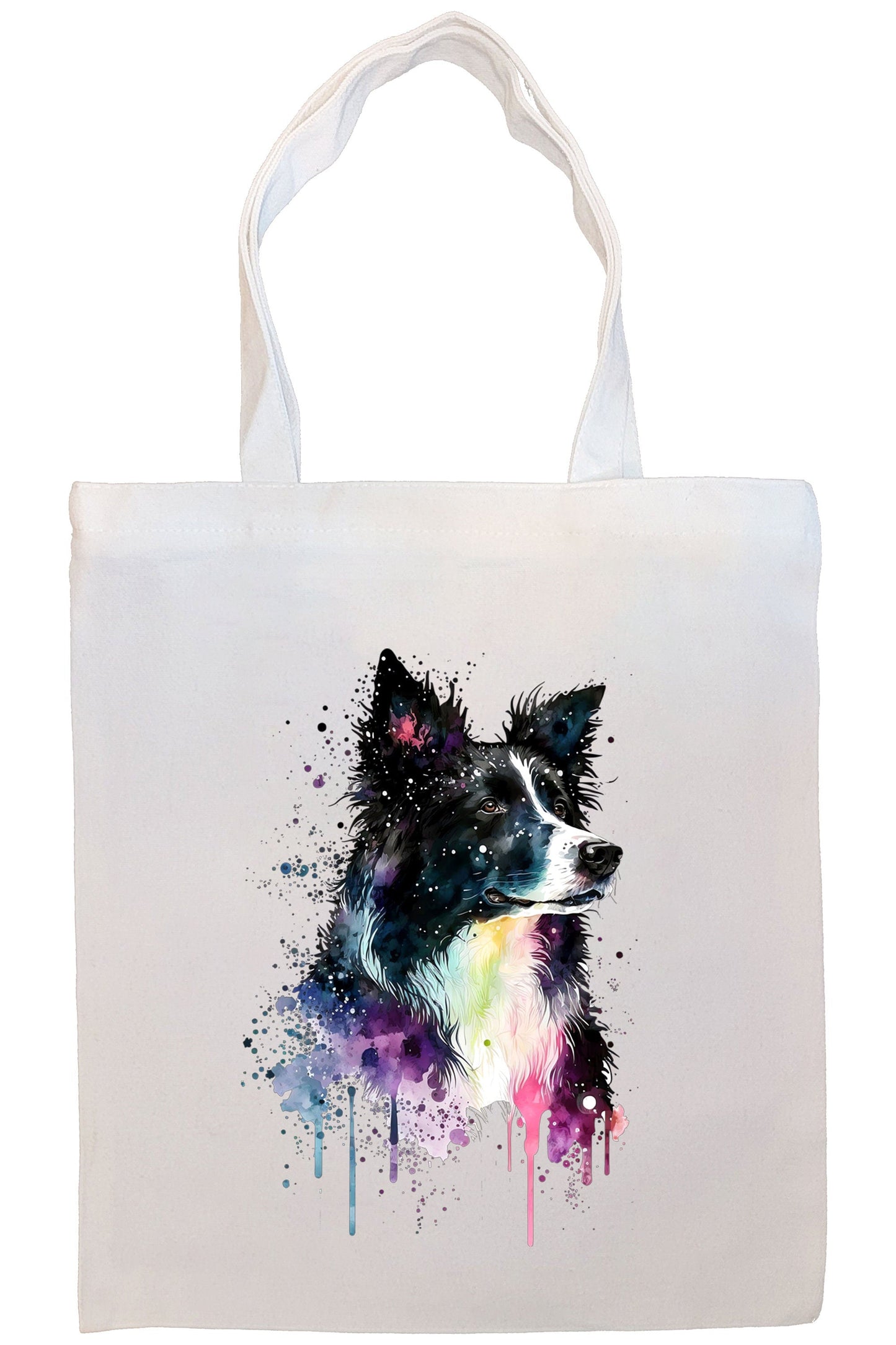 Bolsa de lona con cremallera, asas y bolsillo interior, "Border Collie"