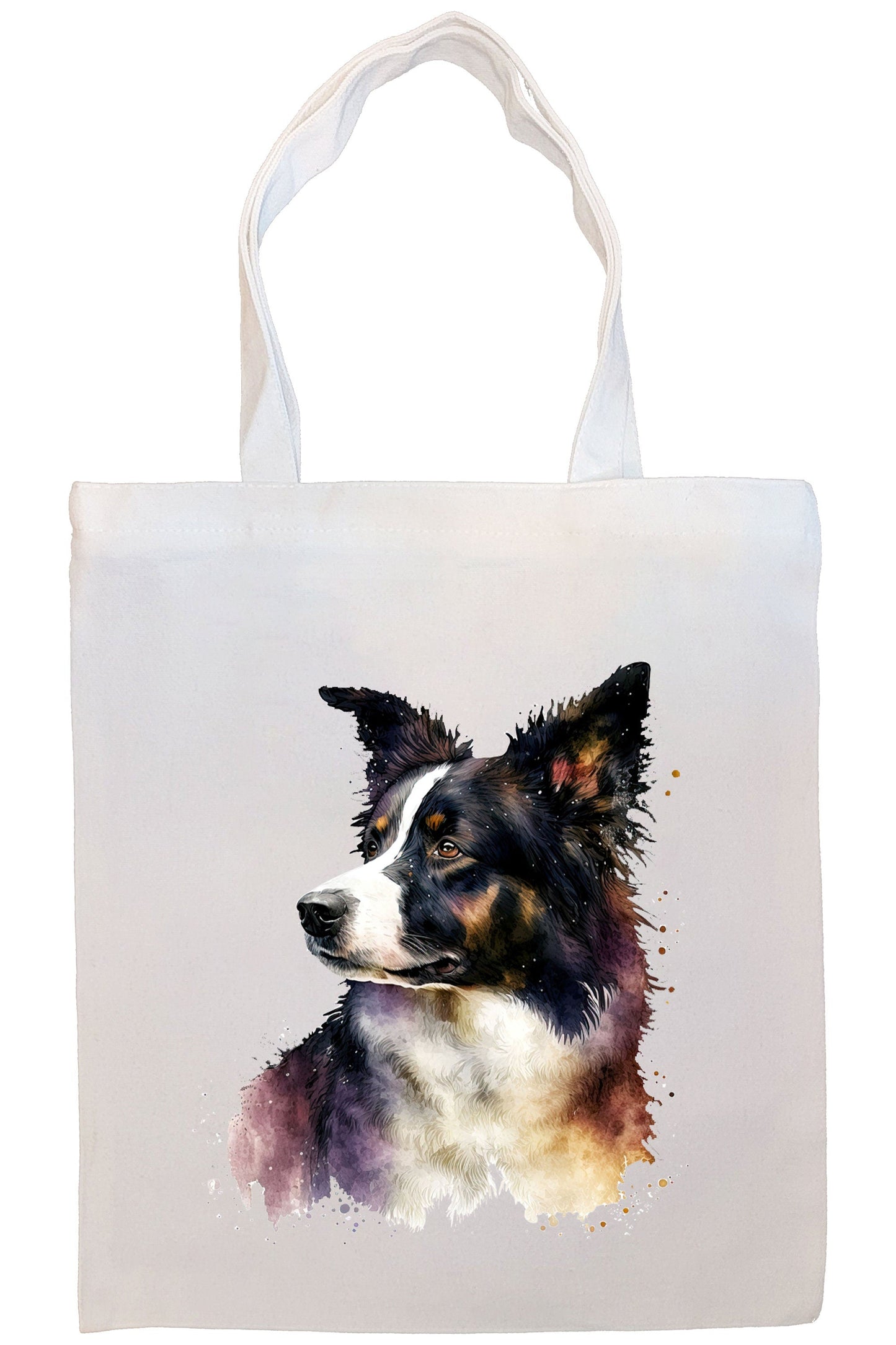 Bolsa de lona con cremallera, asas y bolsillo interior, "Border Collie"