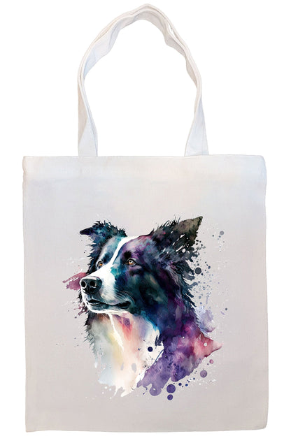 Bolsa de lona con cremallera, asas y bolsillo interior, "Border Collie"