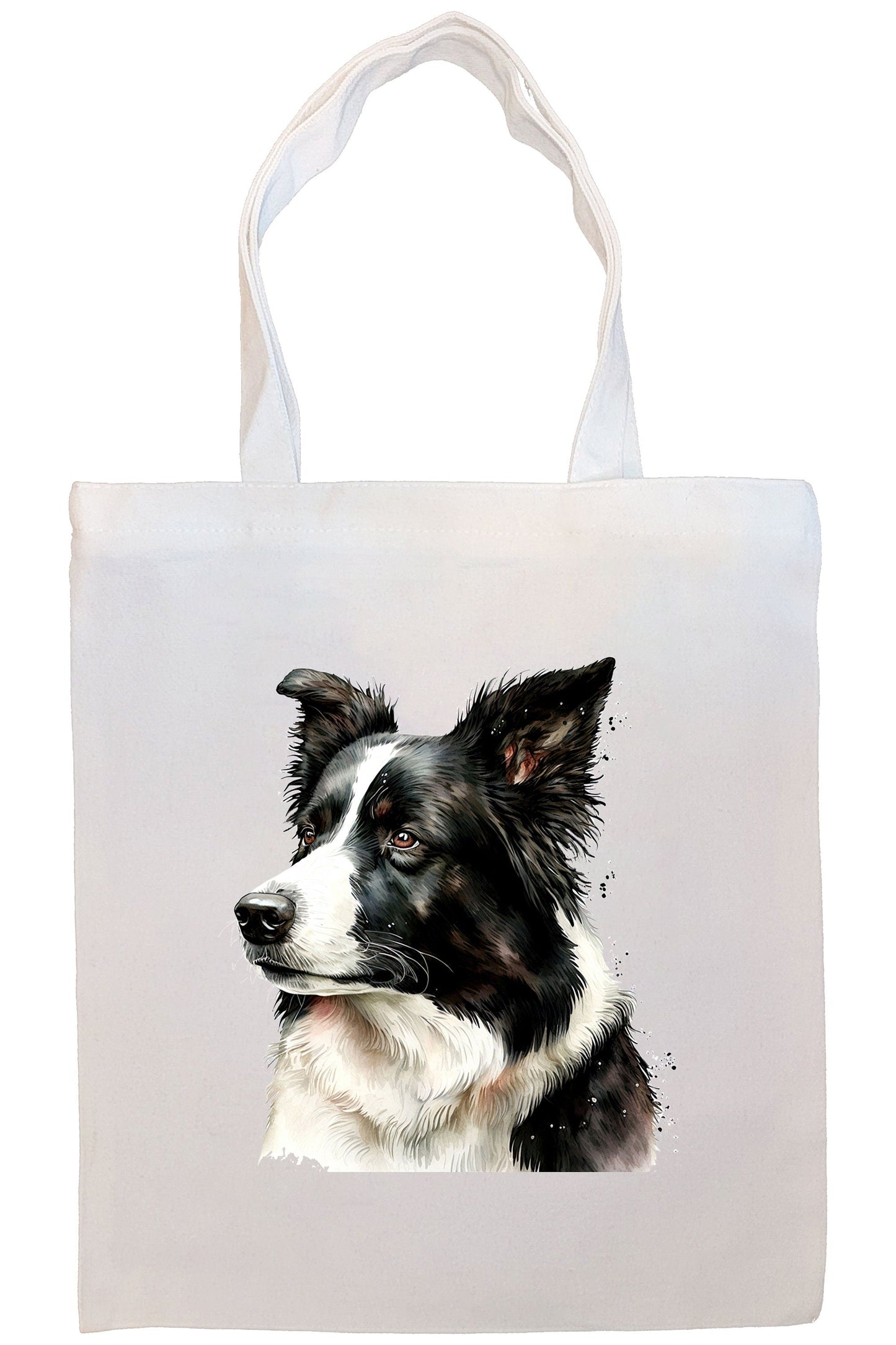 Bolsa de lona con cremallera, asas y bolsillo interior, "Border Collie"