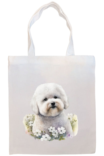 Bolso de lona con cremallera, asas y bolsillo interior, "Bichon Frise"