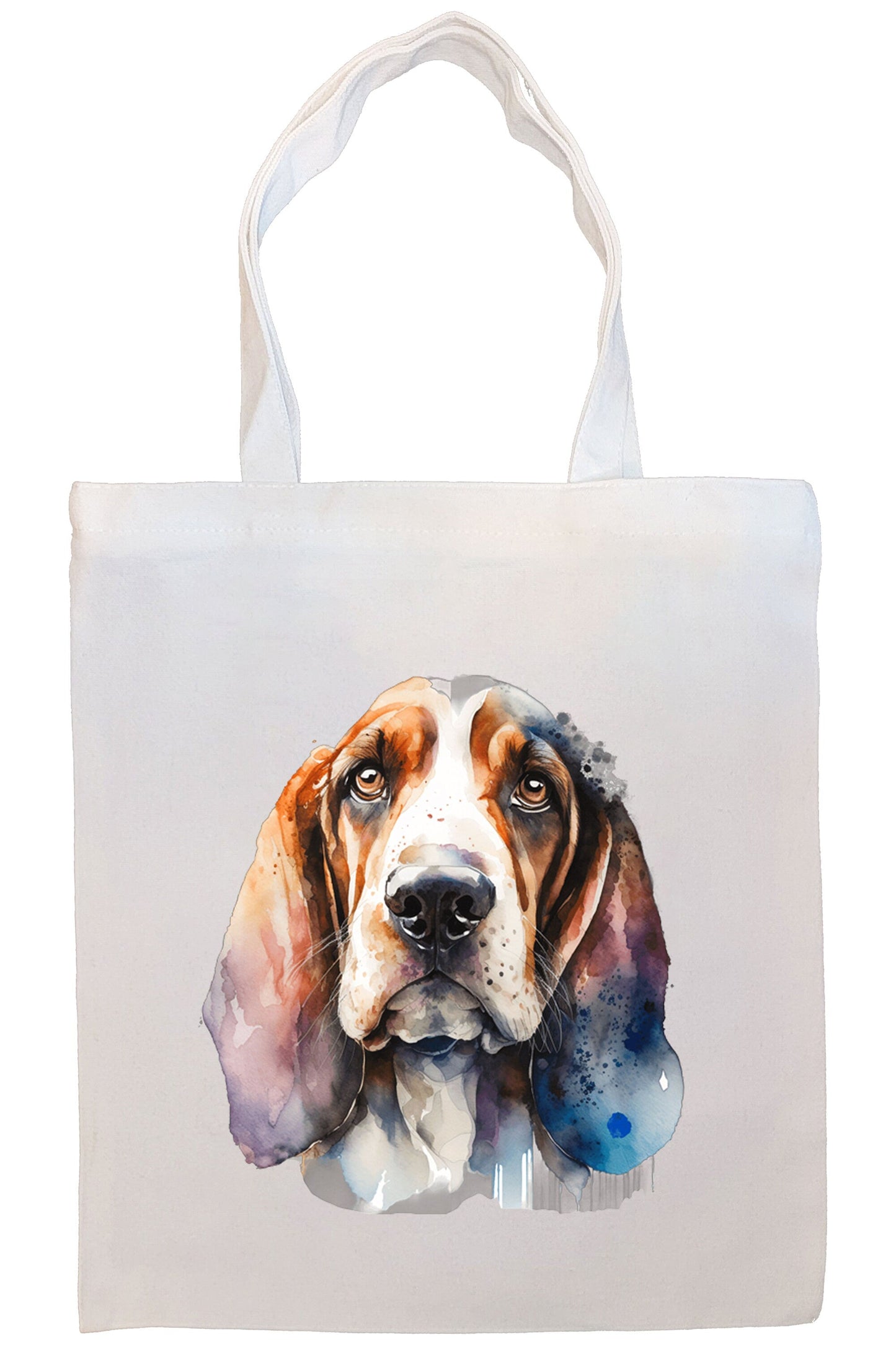 Bolsa de lona con cremallera, asas y bolsillo interior, "Basset Hound"