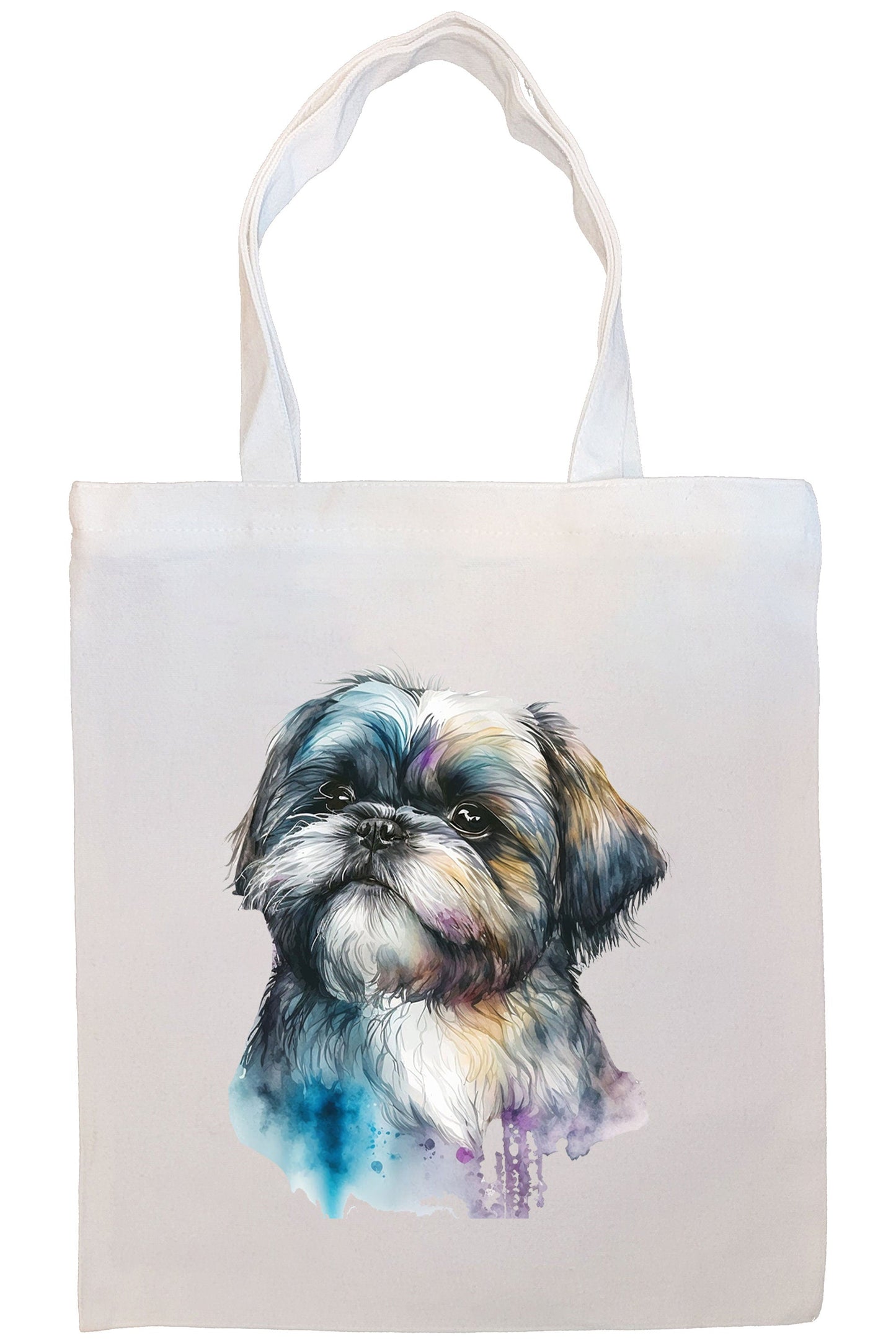 Bolsa de lona con cremallera, asas y bolsillo interior, "Shih Tzu"