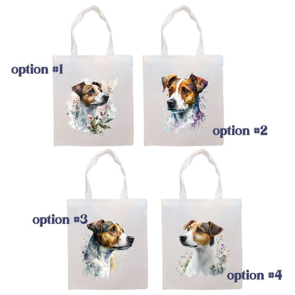 Bolsa de lona con cremallera, asas y bolsillo interior, "Jack Russell Terrier"