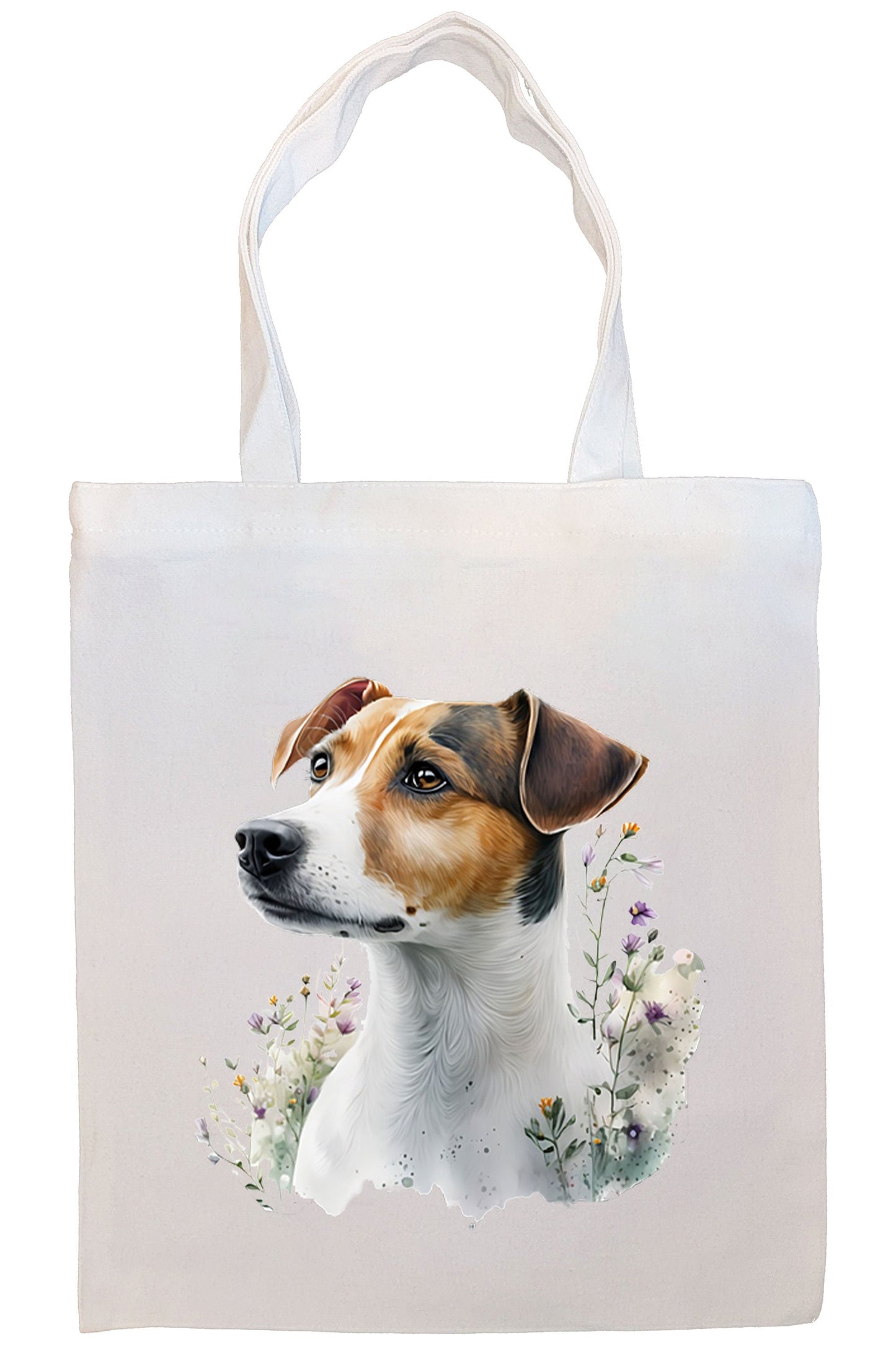 Bolsa de lona con cremallera, asas y bolsillo interior, "Jack Russell Terrier"