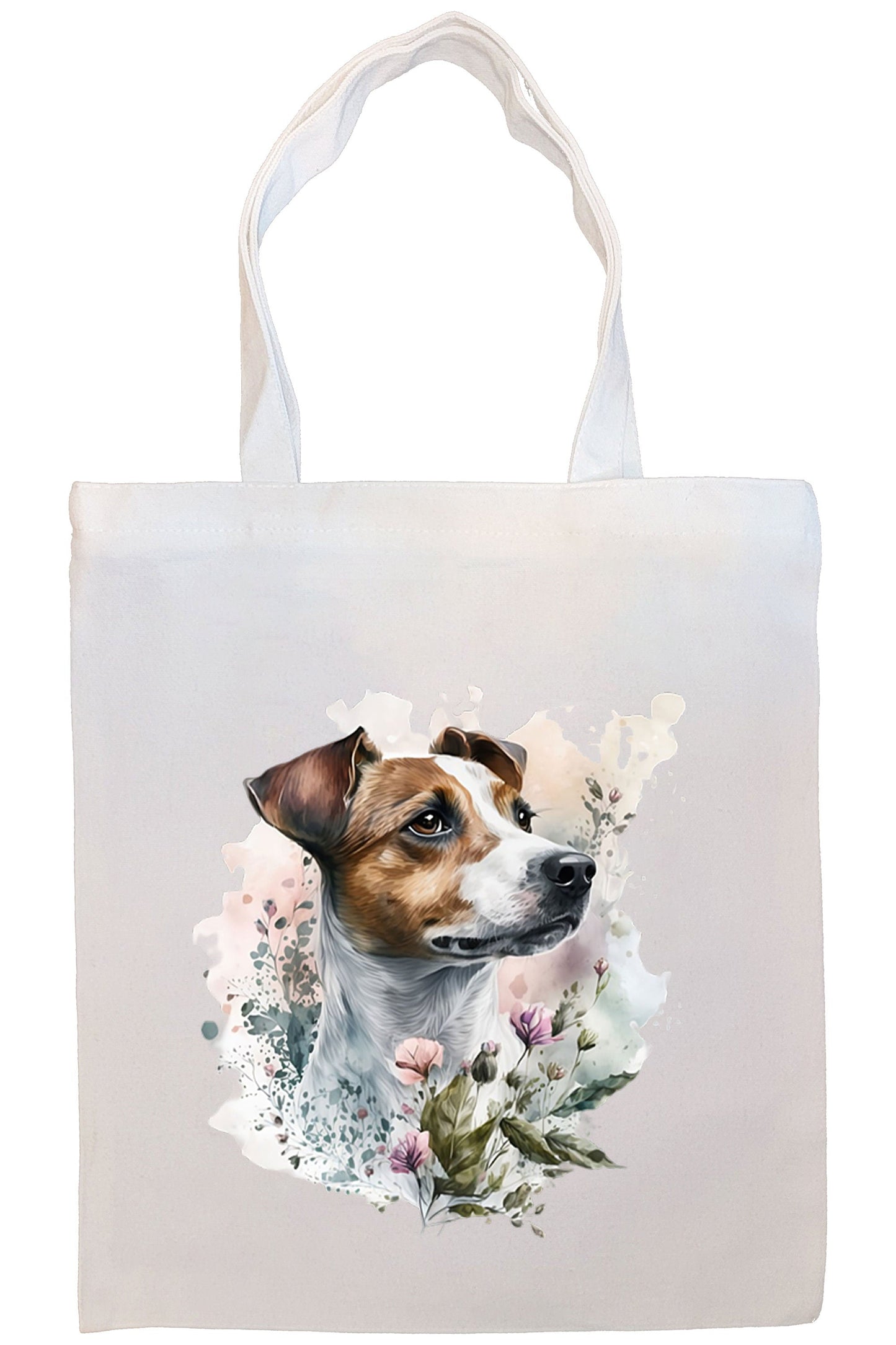 Bolsa de lona con cremallera, asas y bolsillo interior, "Jack Russell Terrier"