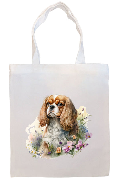 Canvas Tote Bag, Zippered with Inner Pocket, "Cavalier King Charles Spaniel"