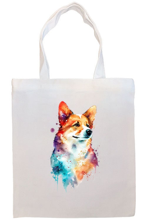 Bolso de lona con cremallera, asas y bolsillo interior, "Corgi"