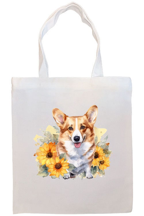 Bolso de lona con cremallera, asas y bolsillo interior, "Corgi"