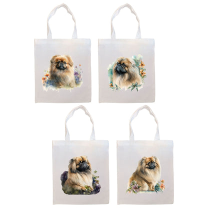 Bolso de lona con cremallera, asas y bolsillo interior, "Pekinés"