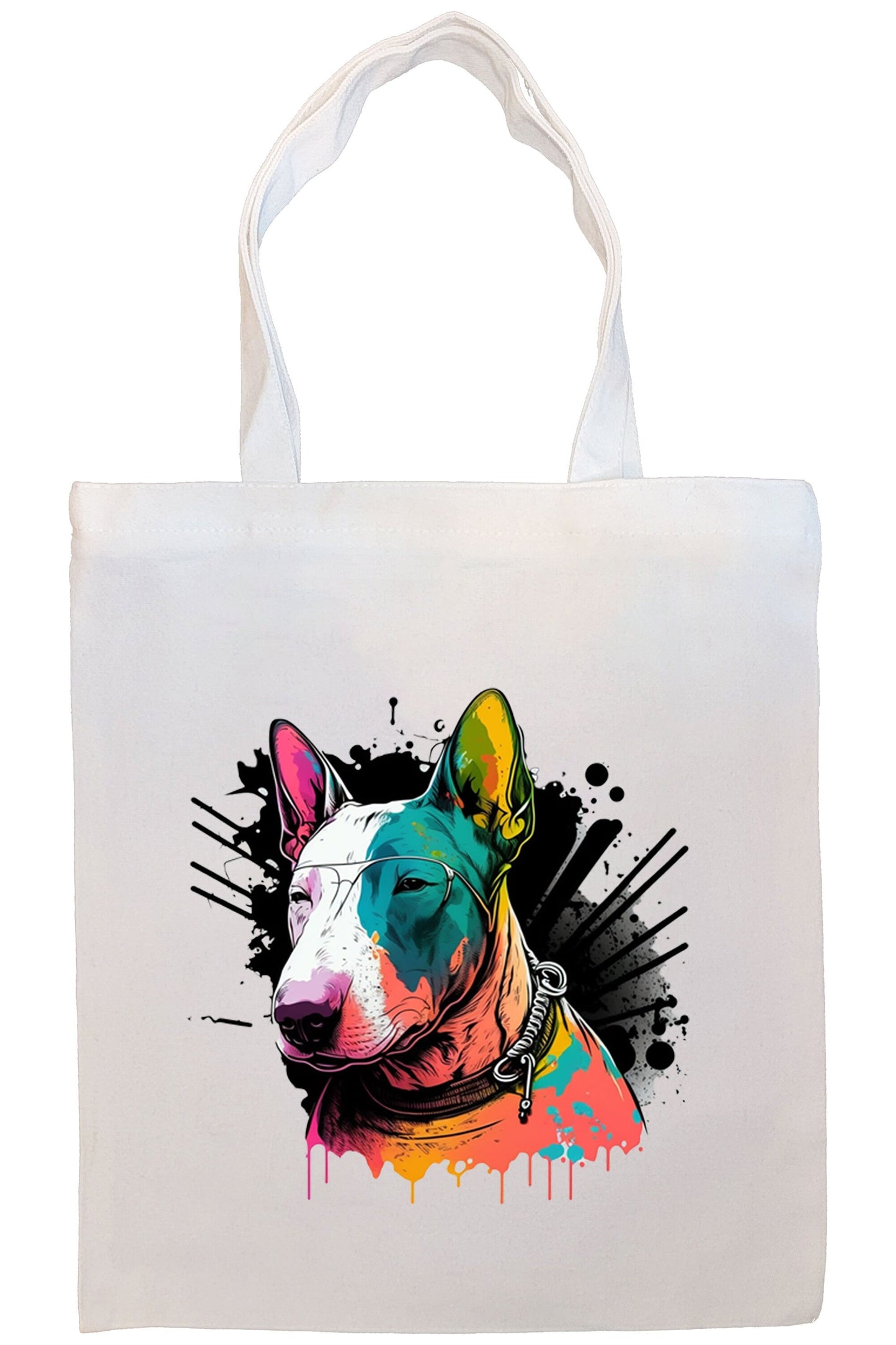 Bolsa de lona con cremallera, asas y bolsillo interior, "Bull Terrier"