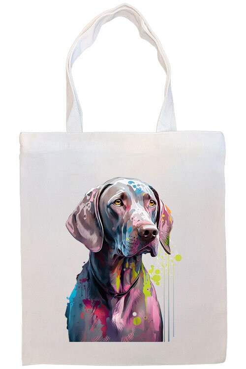 Bolsa de lona con cremallera, asas y bolsillo interior, "Weimaraner"