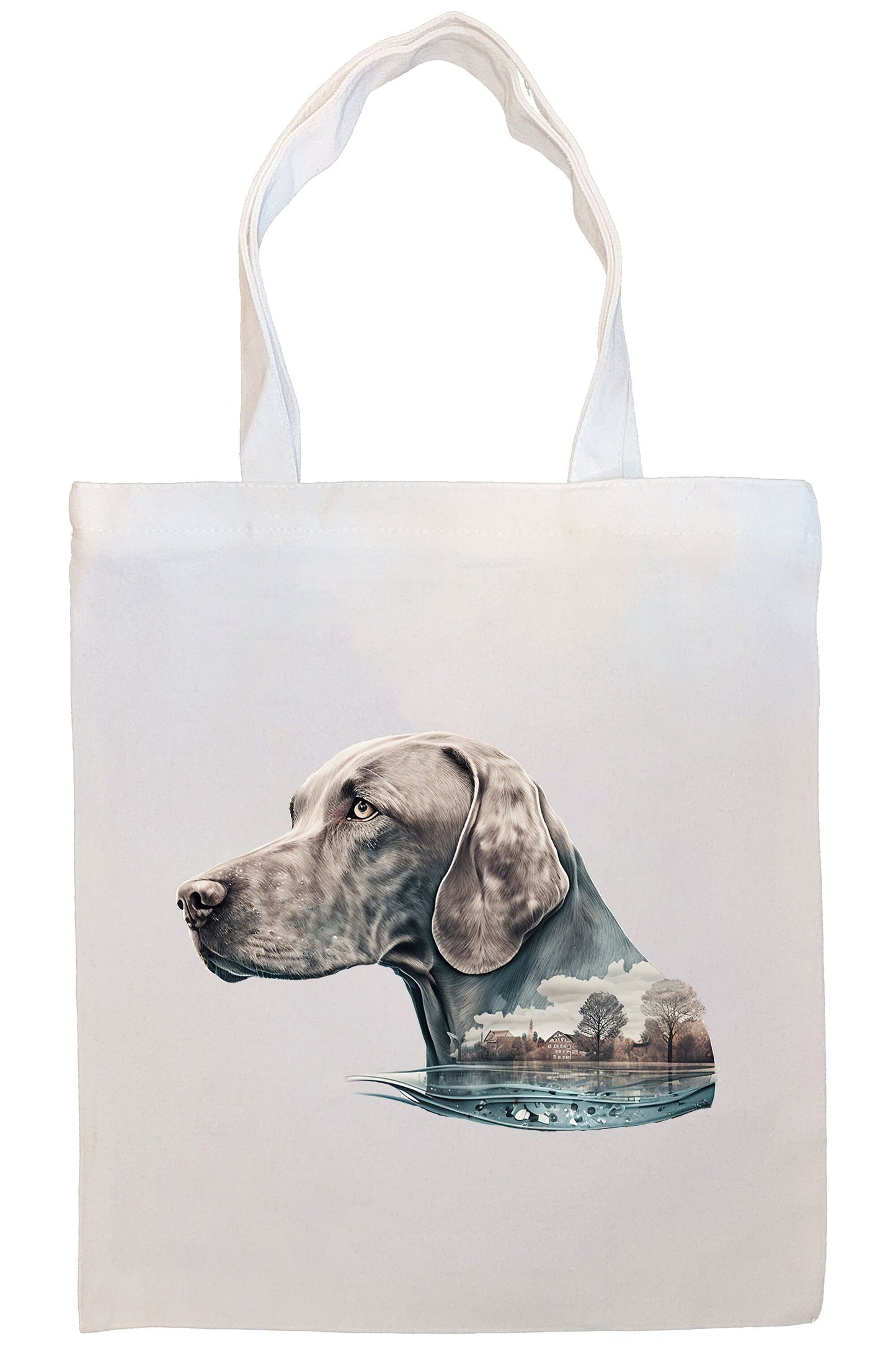 Bolsa de lona con cremallera, asas y bolsillo interior, "Weimaraner"