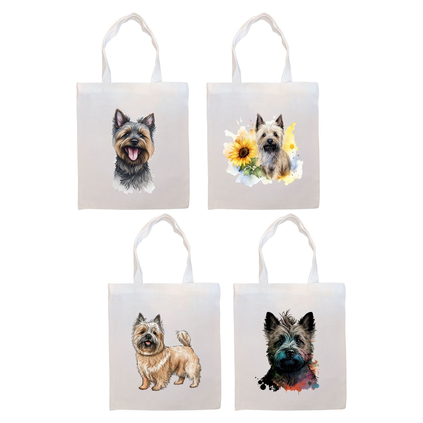 Bolsa de lona con cremallera, asas y bolsillo interior, "Cairn Terrier"