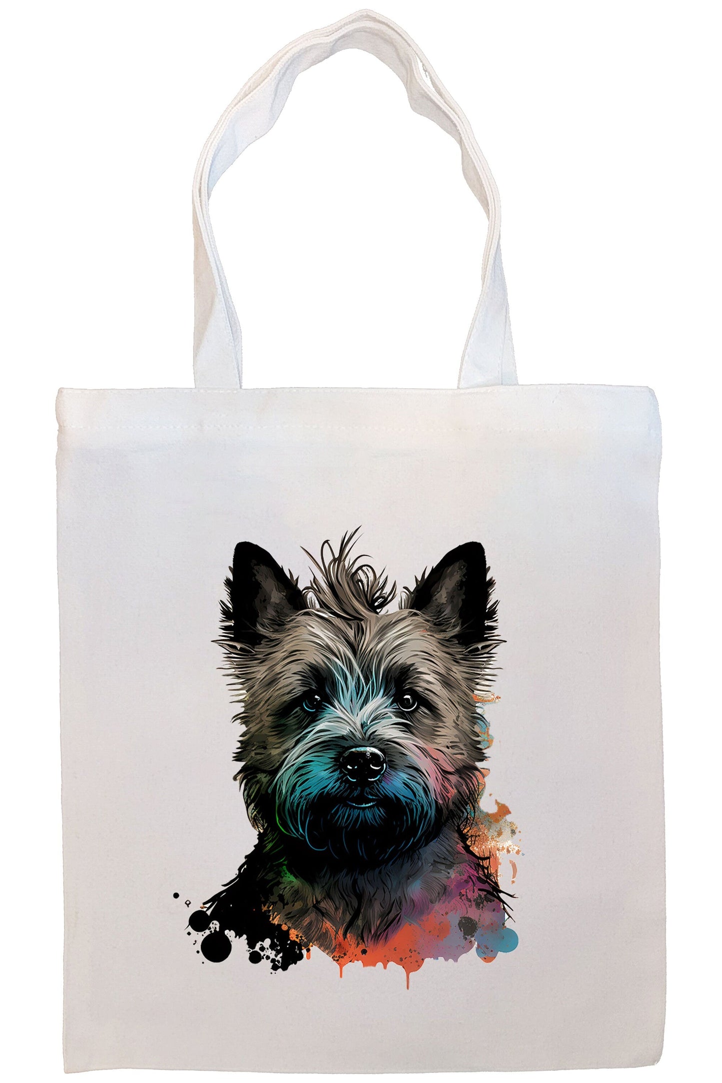 Bolsa de lona con cremallera, asas y bolsillo interior, "Cairn Terrier"