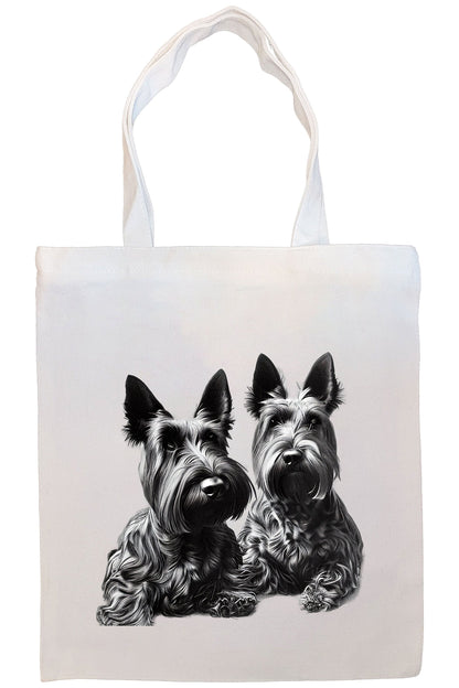 Bolsa de lona con cremallera, asas y bolsillo interior, "Scottish Terrier"