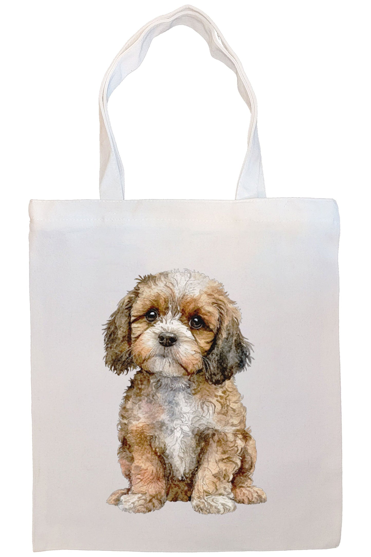 Bolso de lona con cremallera, asas y bolsillo interior, "Cavapoo"