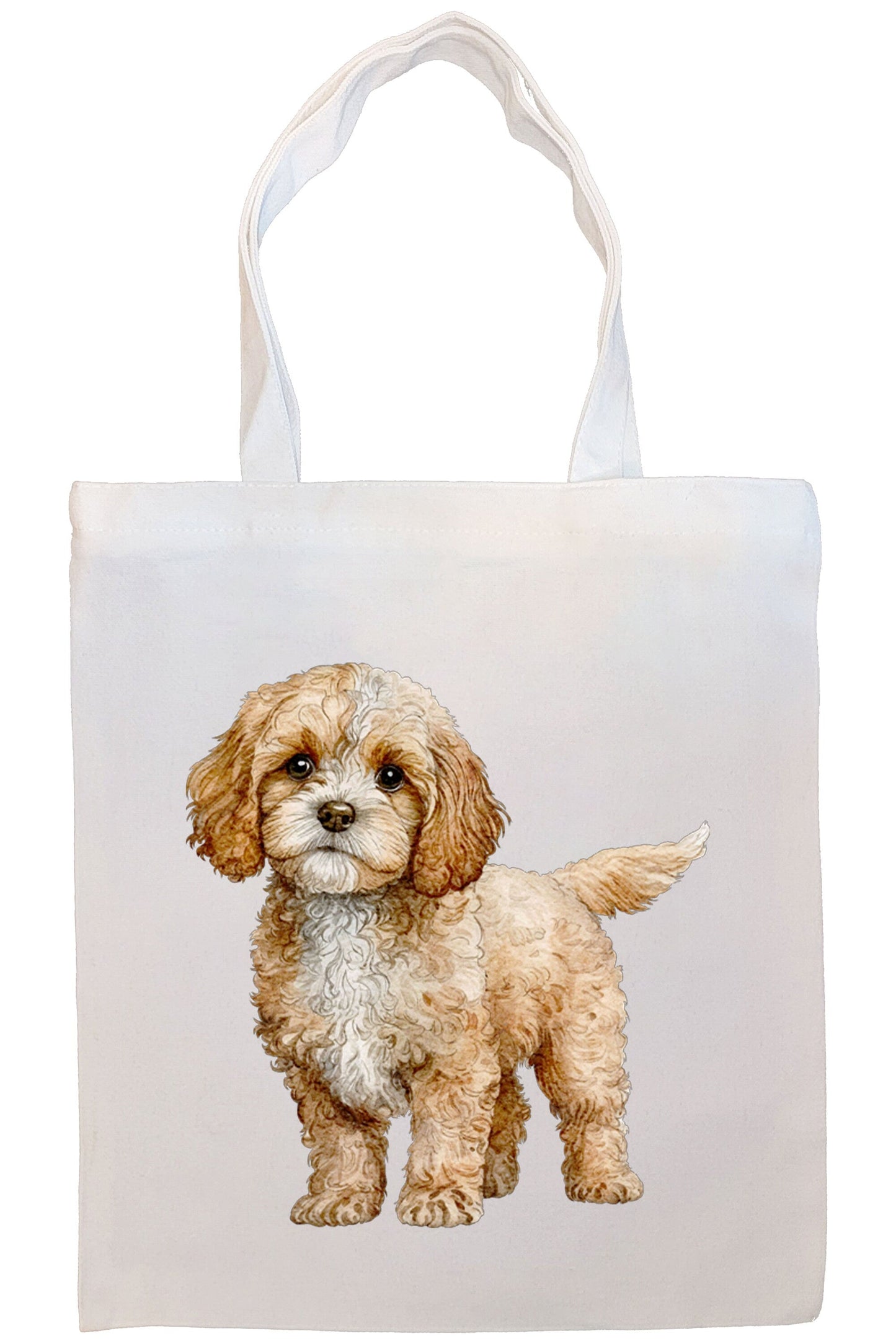 Bolso de lona con cremallera, asas y bolsillo interior, "Cavapoo"