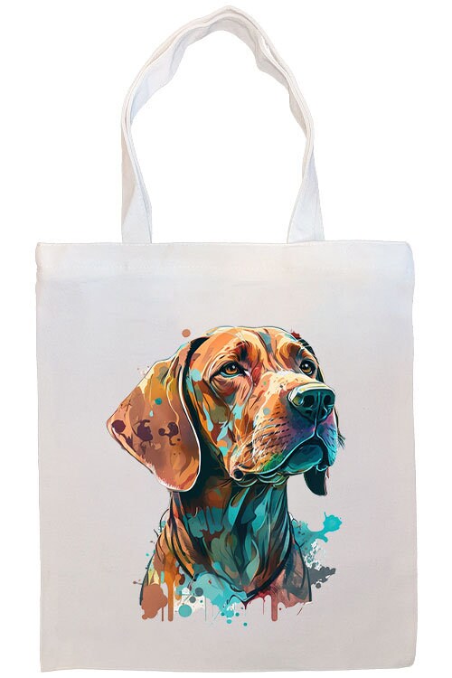 Bolso de lona con cremallera, asas y bolsillo interior, "Vizsla"