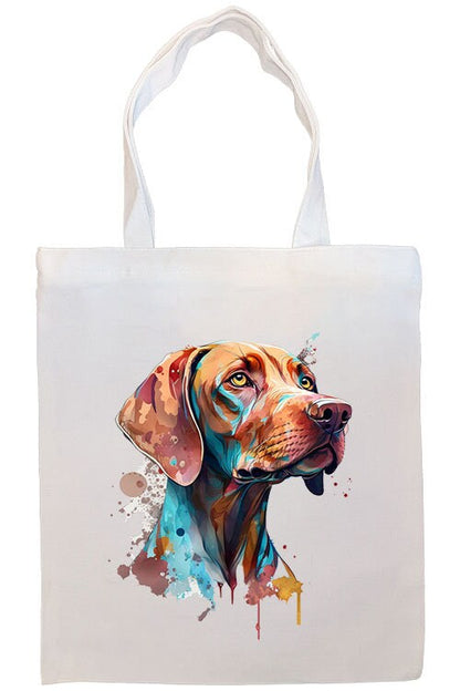 Bolso de lona con cremallera, asas y bolsillo interior, "Vizsla"