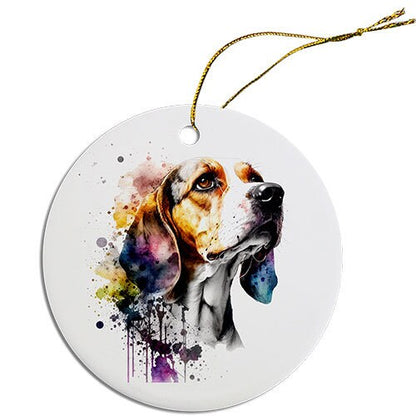 Adorno navideño redondo específico para la raza de perro, "Beagle"