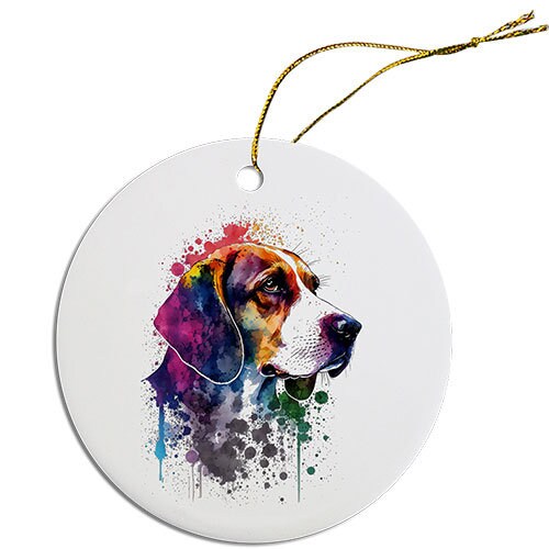 Adorno navideño redondo específico para la raza de perro, "Beagle"