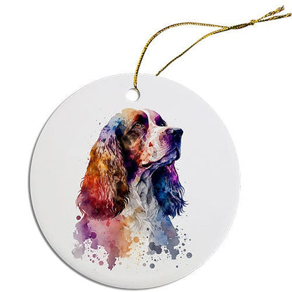 Dog Breed Specific Round Christmas Ornament, "Cocker Spaniel"