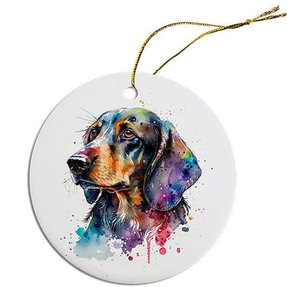 Adorno navideño redondo específico para la raza de perro, "Dachshund"