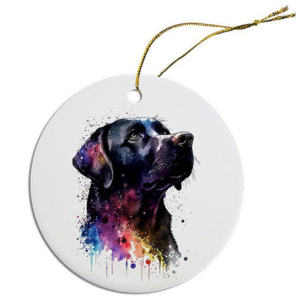 Dog Breed Specific Round Christmas Ornament, "Labrador"