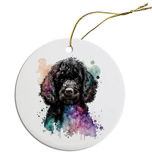 Dog Breed Specific Round Christmas Ornament, "Toy Poodle"