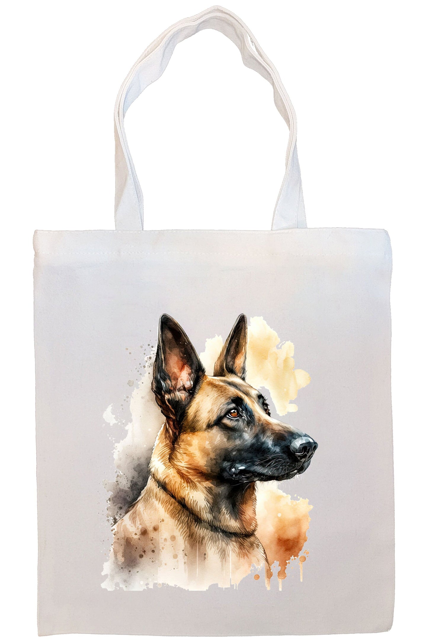 Bolsa de lona con cremallera, asas y bolsillo interior, "perro malinois belga"