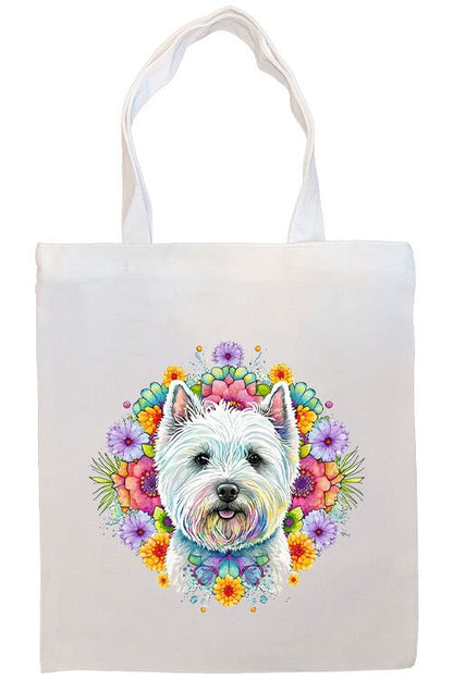 Bolsa de lona con cremallera, asas y bolsillo interior, "Westie"