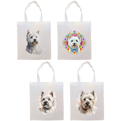 Bolsa de lona con cremallera, asas y bolsillo interior, "Westie"