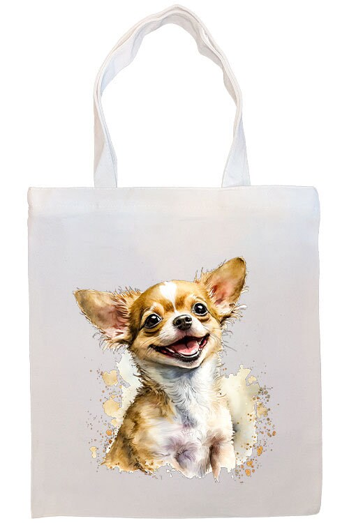 Bolso de lona con cremallera, asas y bolsillo interior, "Chihuahua"